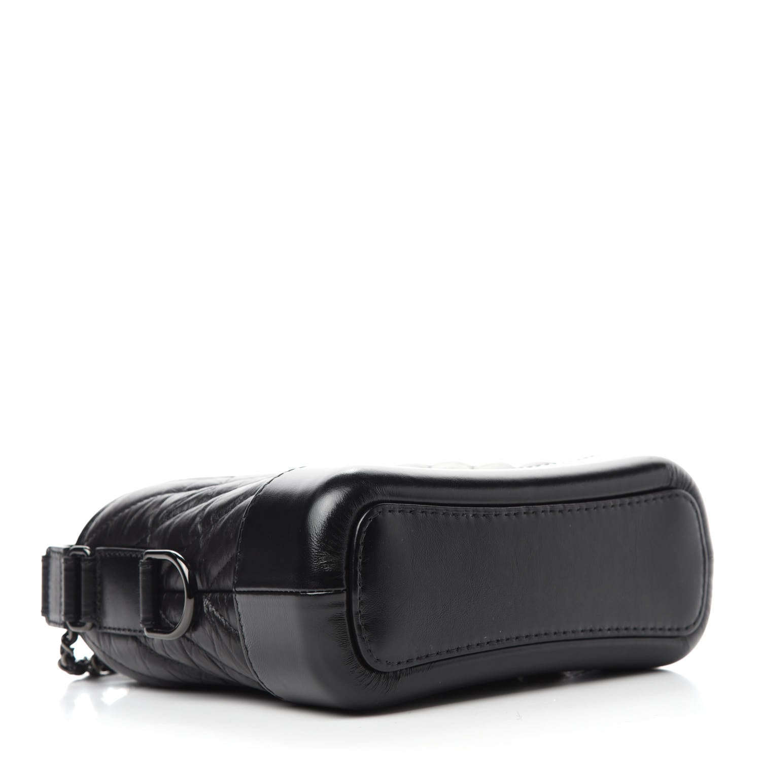 Chanel Aged Calfskin Chevron Quilted Small Gabrielle Hobo So Black 4 of 10