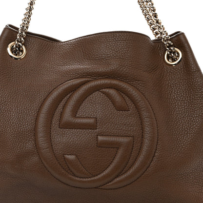 Gucci Pebbled Calfskin Medium Soho Chain Shoulder Bag Maple Brown 8 of 11