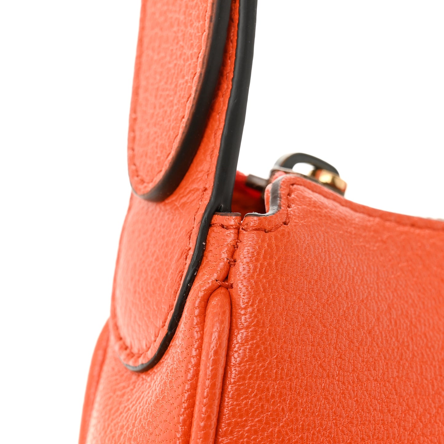 Goatskin Mini Aphrodite Shoulder Bag Orange