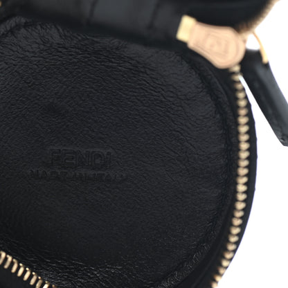 Fendi Vitello Century Nylon Bi-Color Stamp Patch Help Bag Charm Black Fragola 4 of 4
