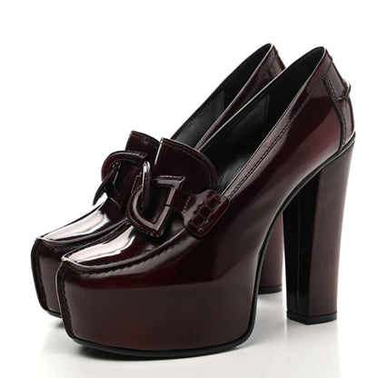 Givenchy Patent Calfskin Show Platform Loafer 37 Burgundy 3 of 8