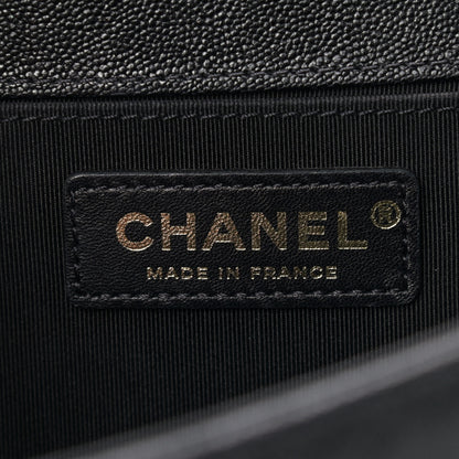 Chanel Caviar Chevron Quilted Medium Boy Flap Black 6 of 9