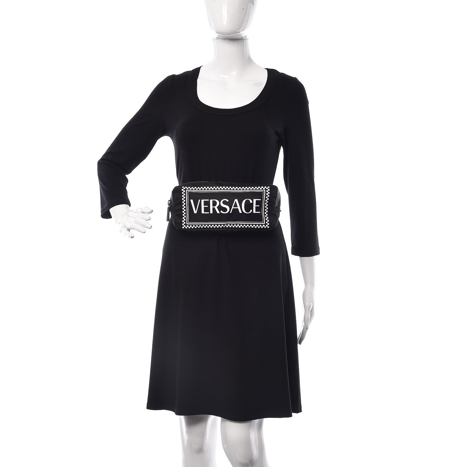 Versace Nylon Logo Two Tone Belt Bag Black 2 of 9