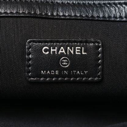 Chanel Canvas Sequin Medium Deauville Cosmetic Pouch Black 6 of 8