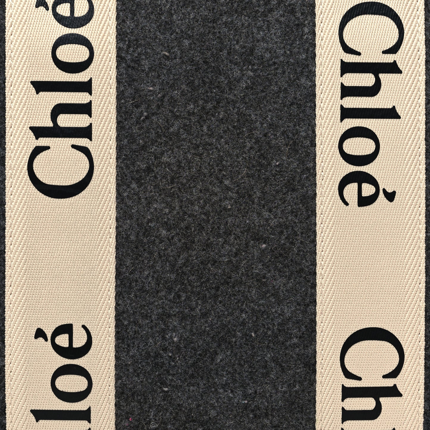 Felt Shiny Calfskin Medium Woody Ribbon Tote Cashmere Gray