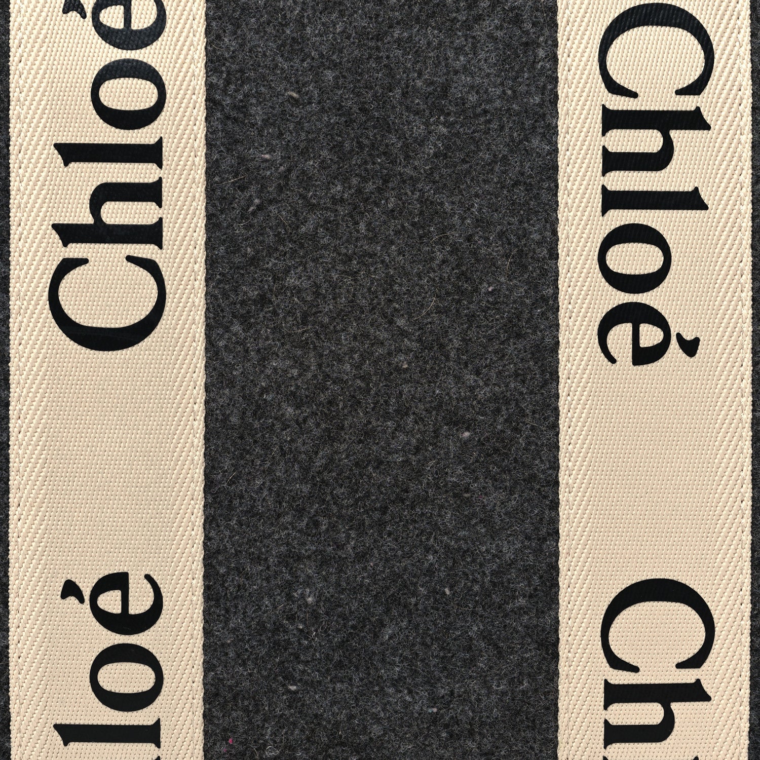 Chloe Felt Shiny Calfskin Medium Woody Ribbon Tote Cashmere Gray 8 of 11