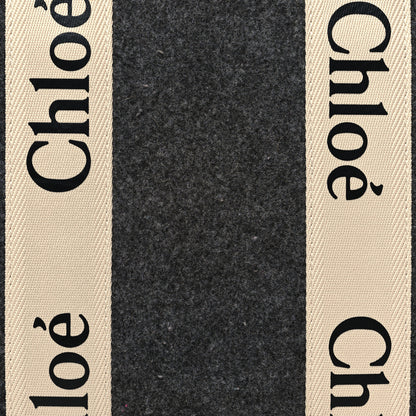 Chloe Felt Shiny Calfskin Medium Woody Ribbon Tote Cashmere Gray 8 of 11