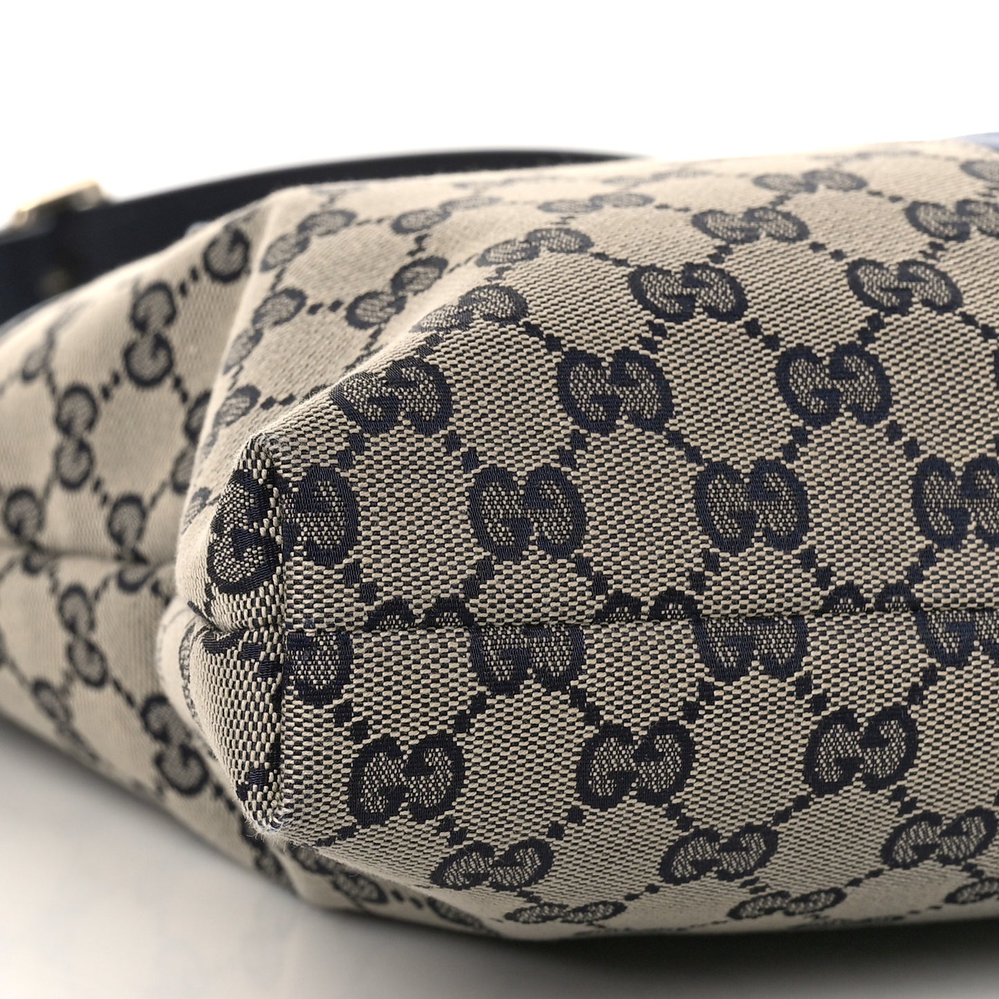 GG Supreme Monogram Web Flat Messenger Bag Navy