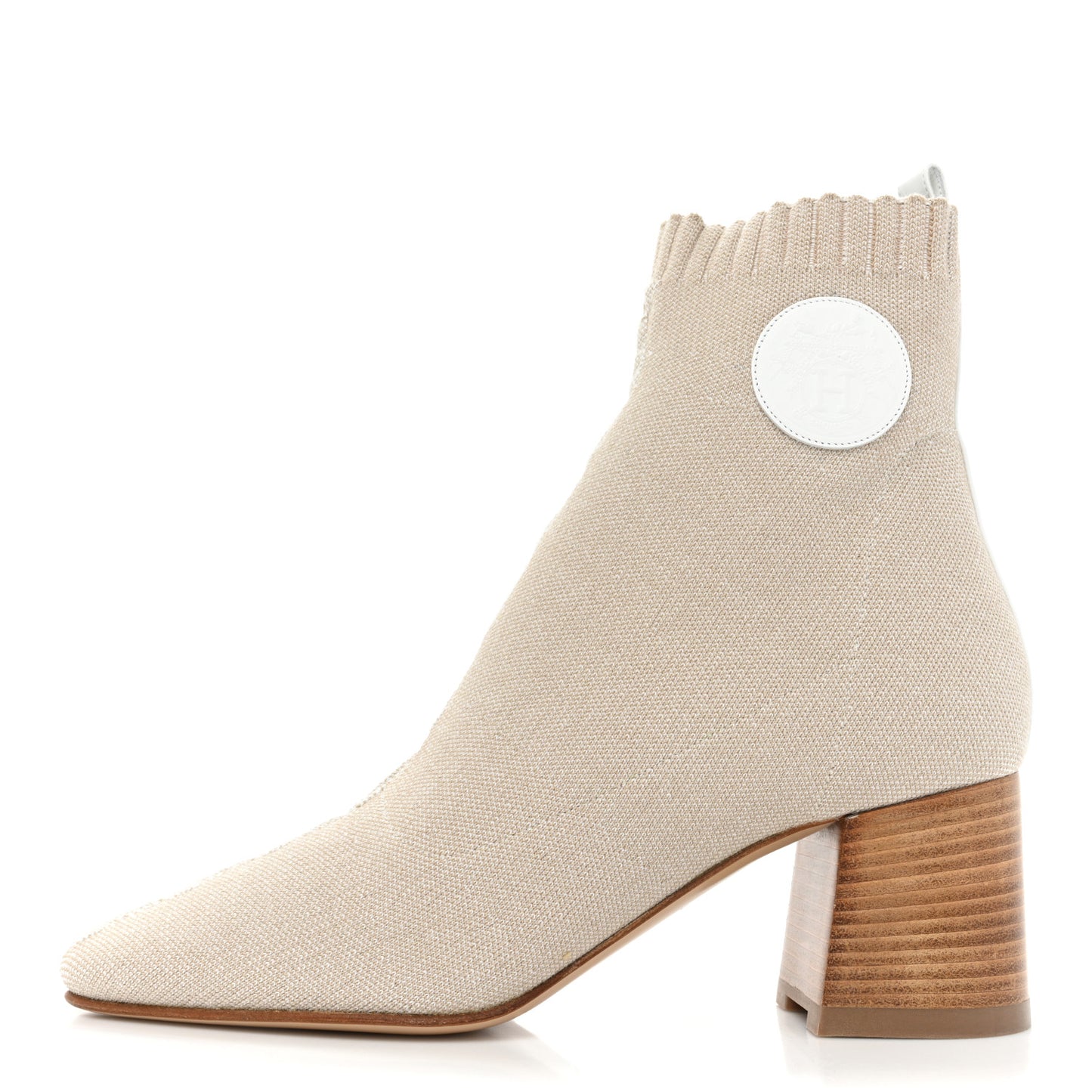 Knit Calfskin Volver 60 Ankle Boots 39.5 Nocciola