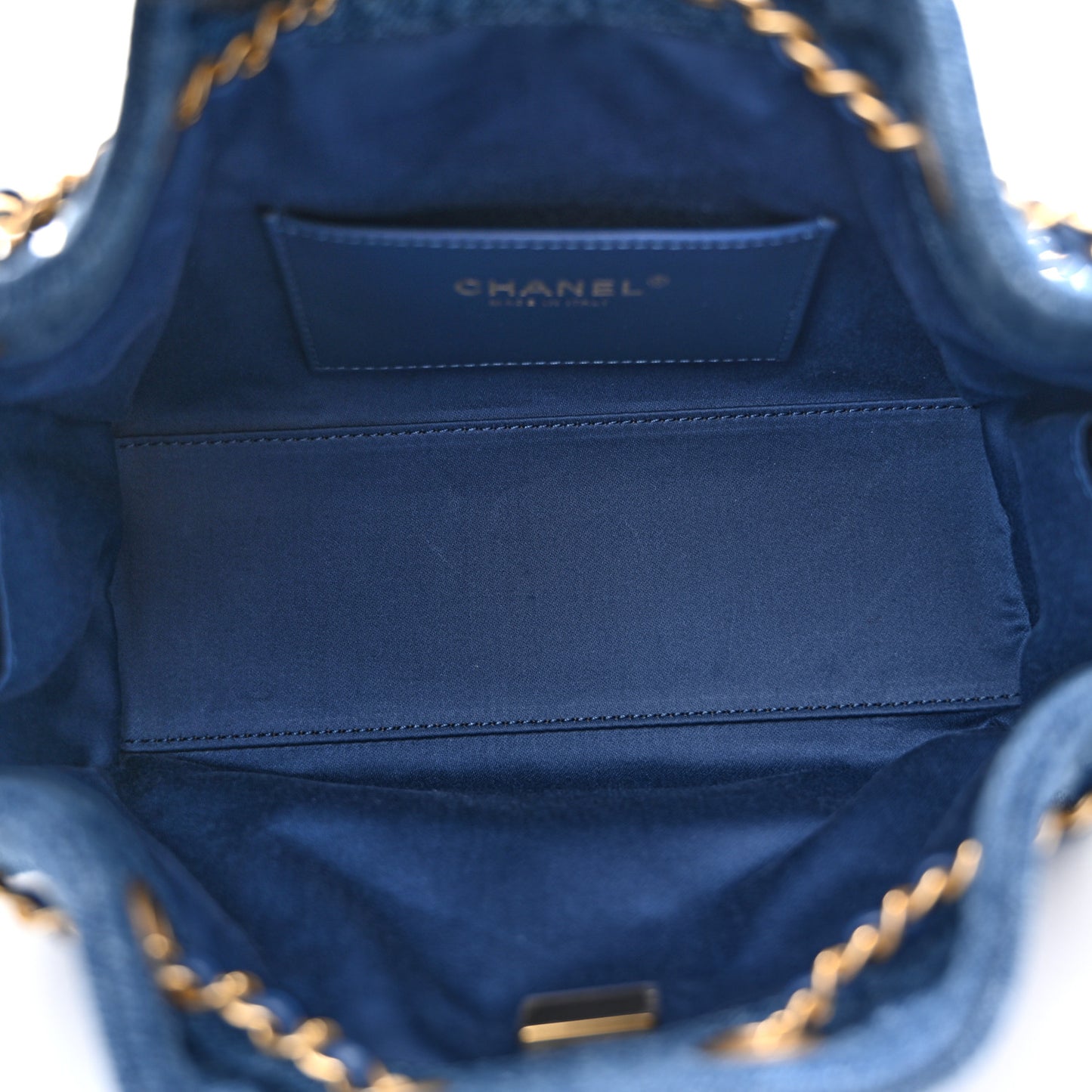 Washed Denim Quilted Mini Chanel 25 Handbag Blue