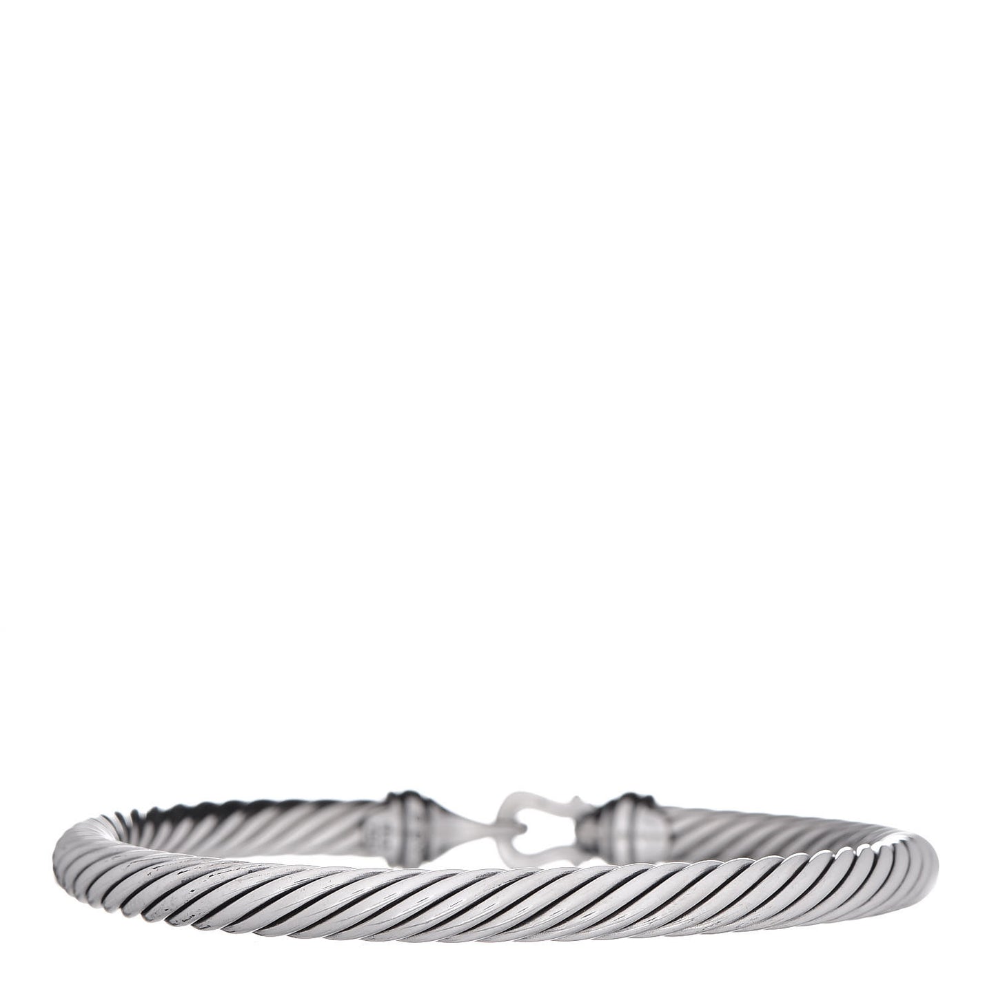 Sterling Silver 18K Yellow Gold 5mm Cable Classic Buckle Bracelet