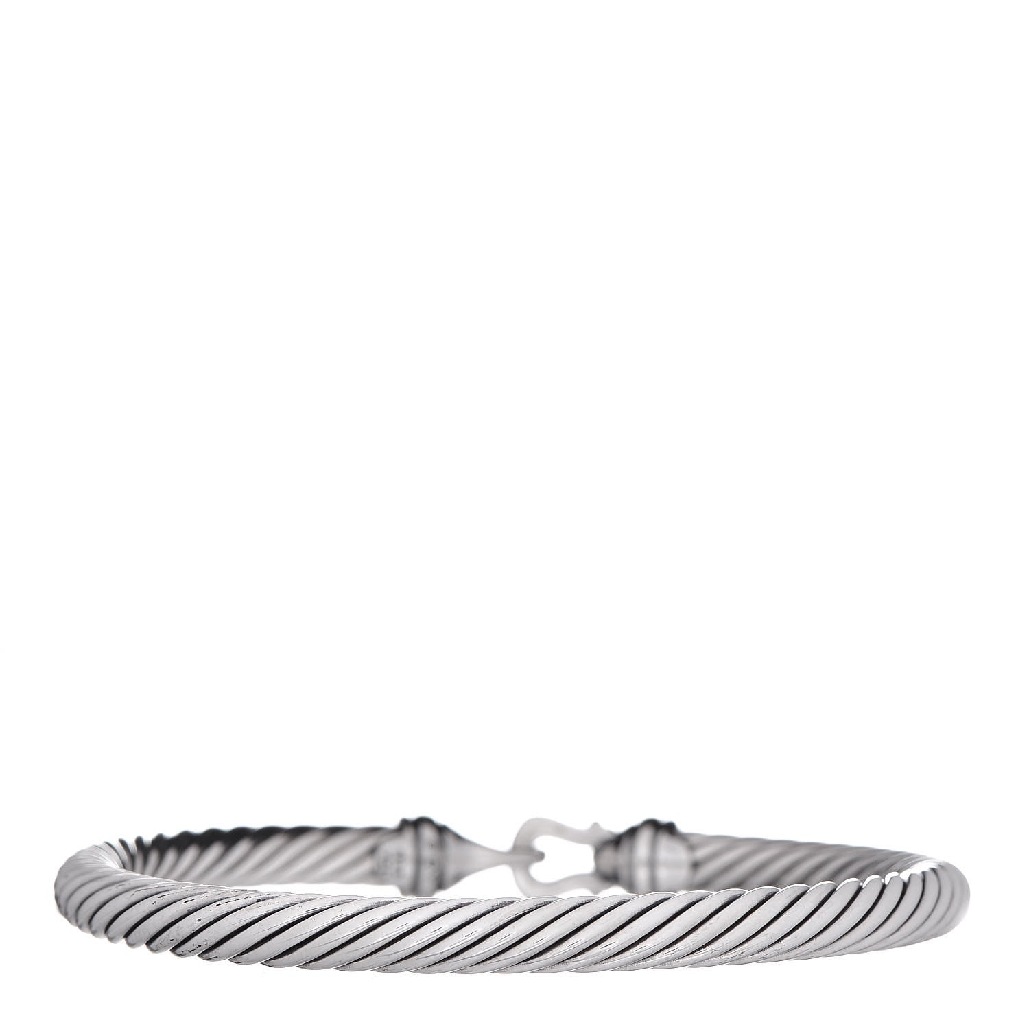 David Yurman Sterling Silver 18K Yellow Gold 5mm Cable Classic Buckle Bracelet 3 of 4