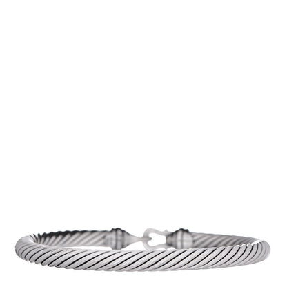 David Yurman Sterling Silver 18K Yellow Gold 5mm Cable Classic Buckle Bracelet 3 of 4