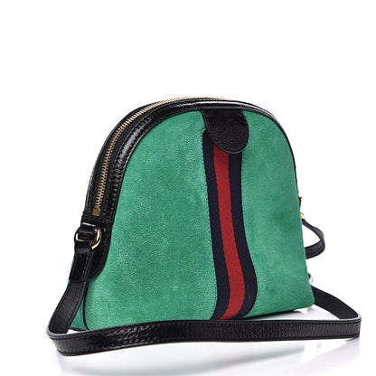 Gucci Suede Patent GG Web Small Ophidia Dome Shoulder Bag New Shamarock Black 3 of 10