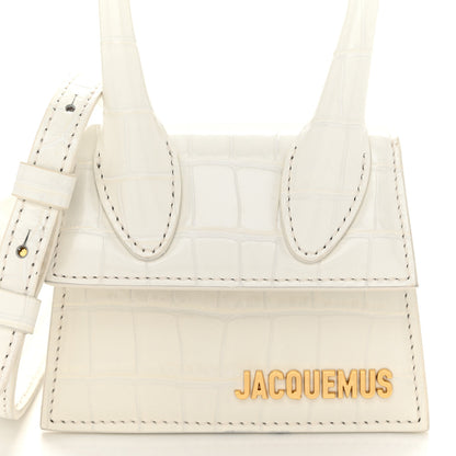 Jacquemus Calfskin Crocodile Embossed Le Chiquito White 7 of 11