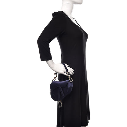 Christian Dior Satin Crystal Mini Saddle Bag Blue 2 of 7