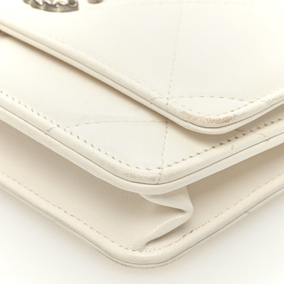 Chanel Lambskin Quilted Chanel 19 Wallet On Chain WOC White 10 of 10