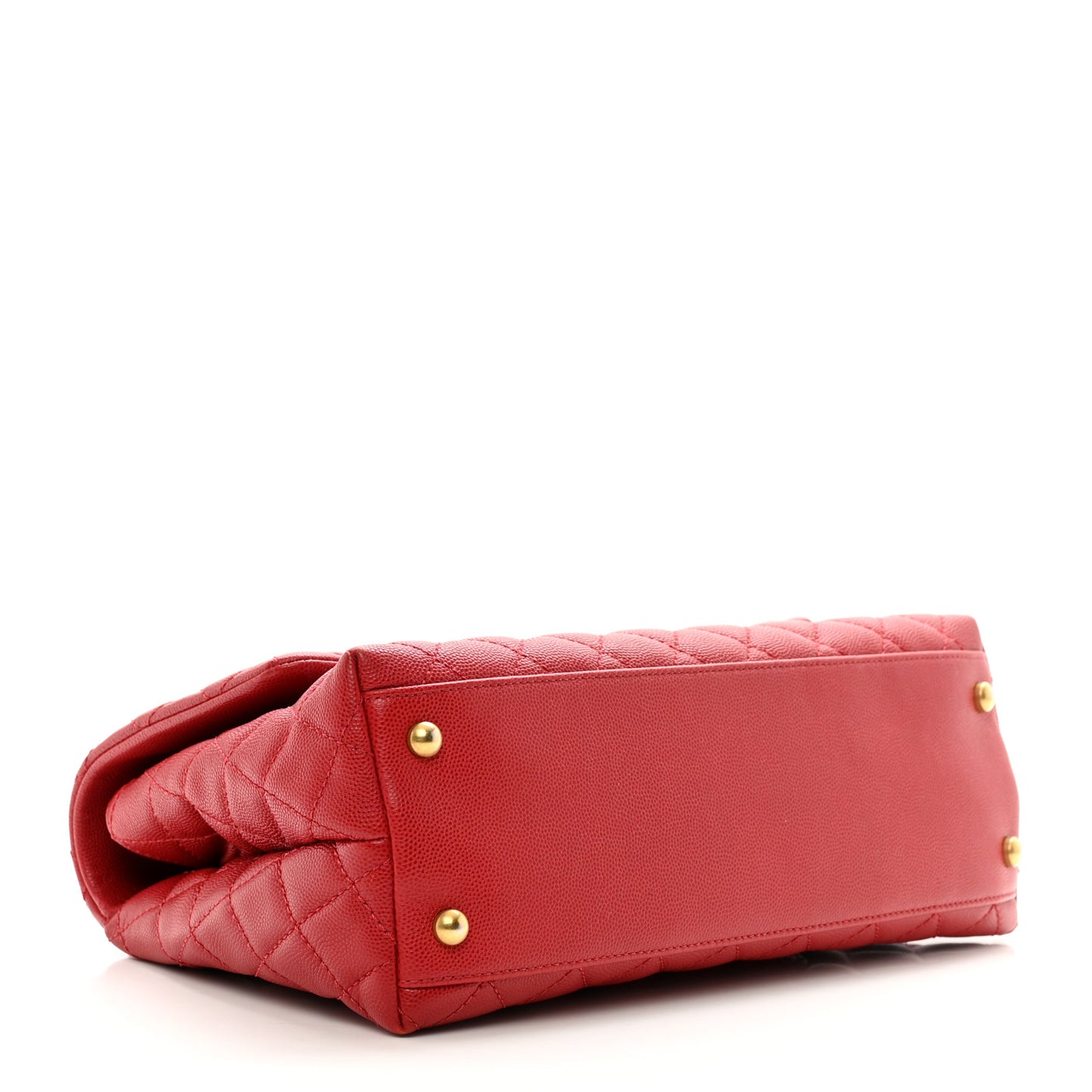 Caviar Quilted Small Coco Handle Flap Red