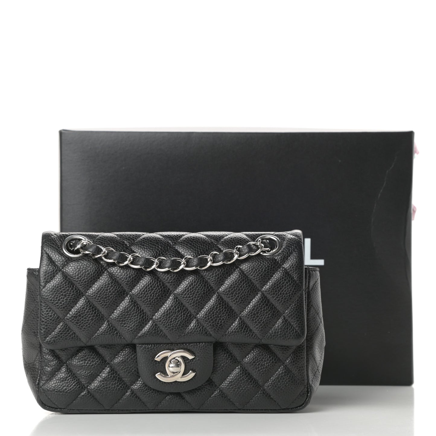 Caviar Quilted Mini Rectangular Flap Black