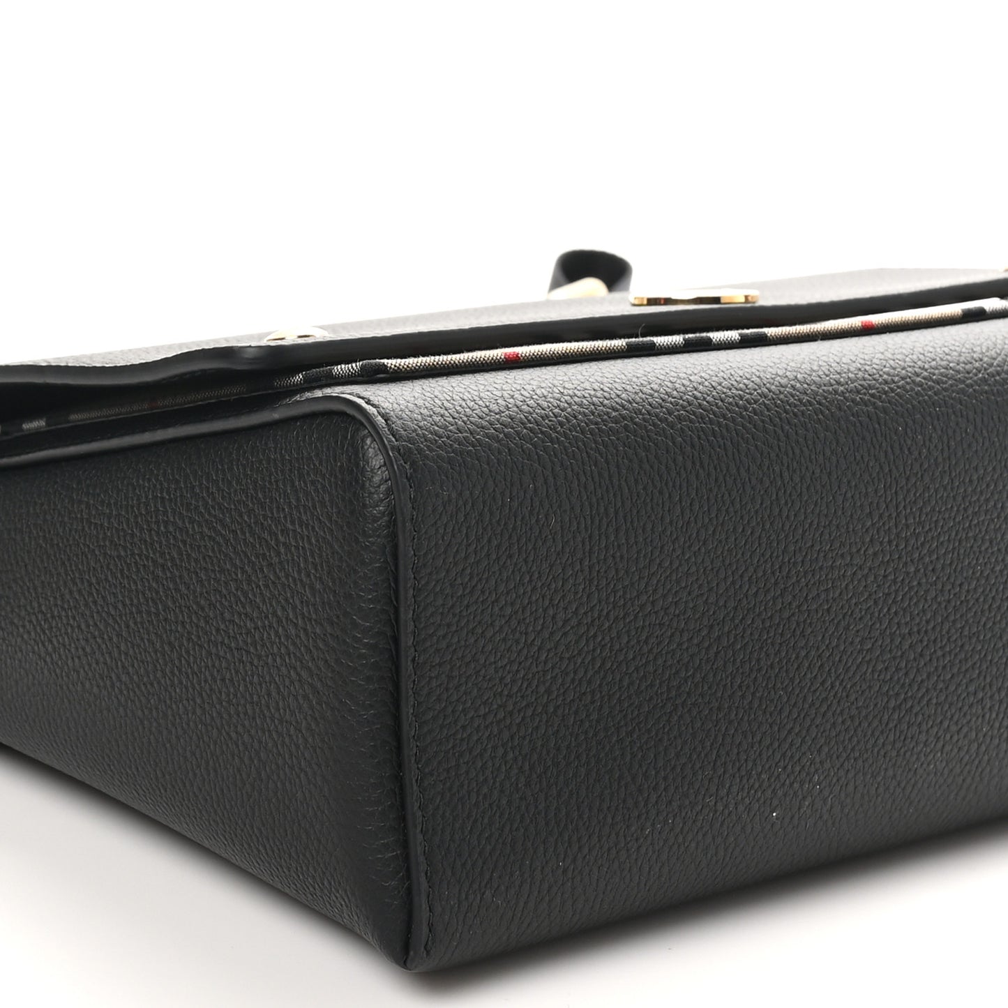 Grainy Calfskin Vintage Check Note Crossbody Bag Black