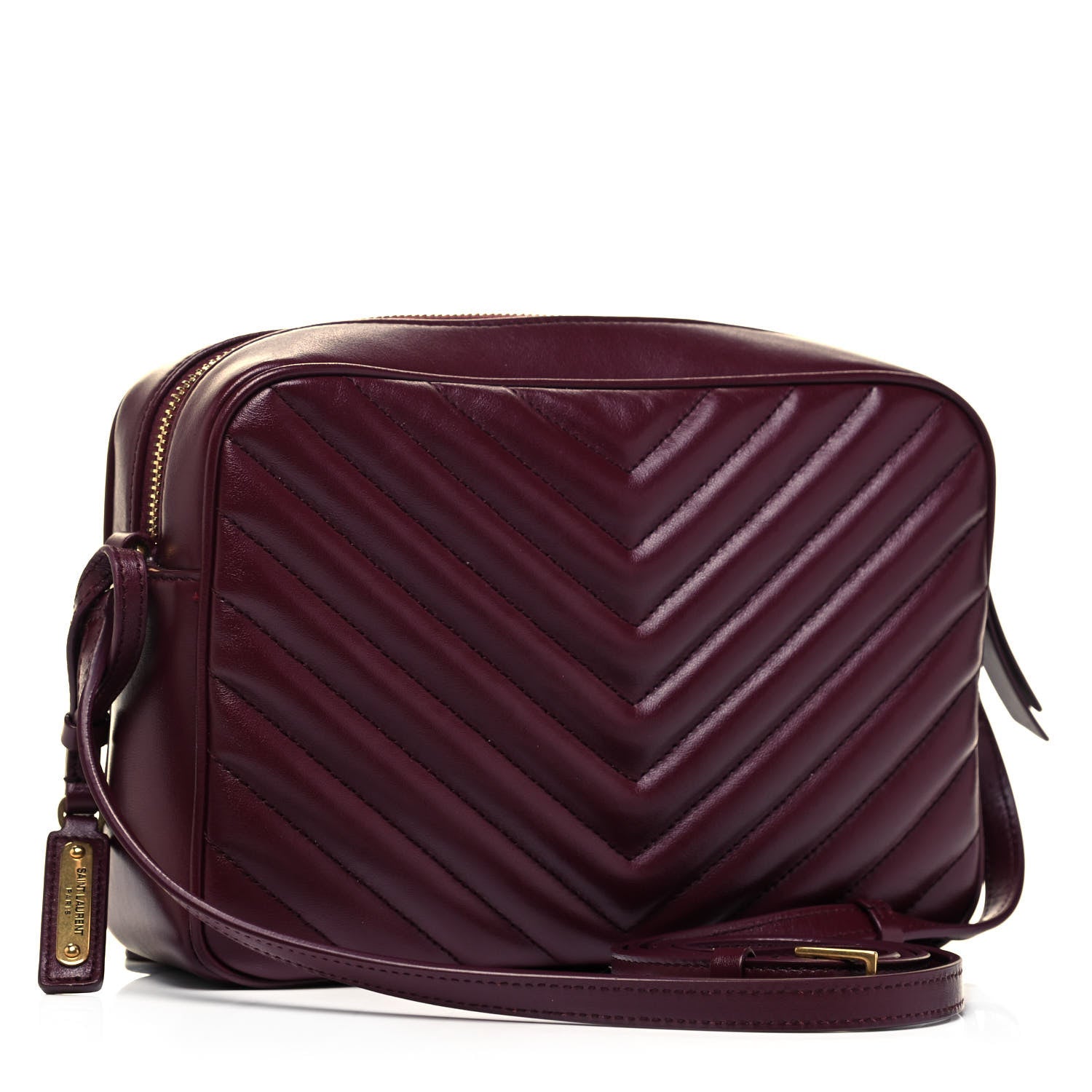 Saint Laurent Calfskin Matelasse Monogram Lou Camera Bag Legion Red 3 of 9