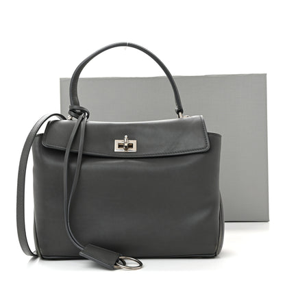 Balenciaga Natural Smooth Calfskin Mini Rodeo Top Handle Handbag Grey 12 of 12