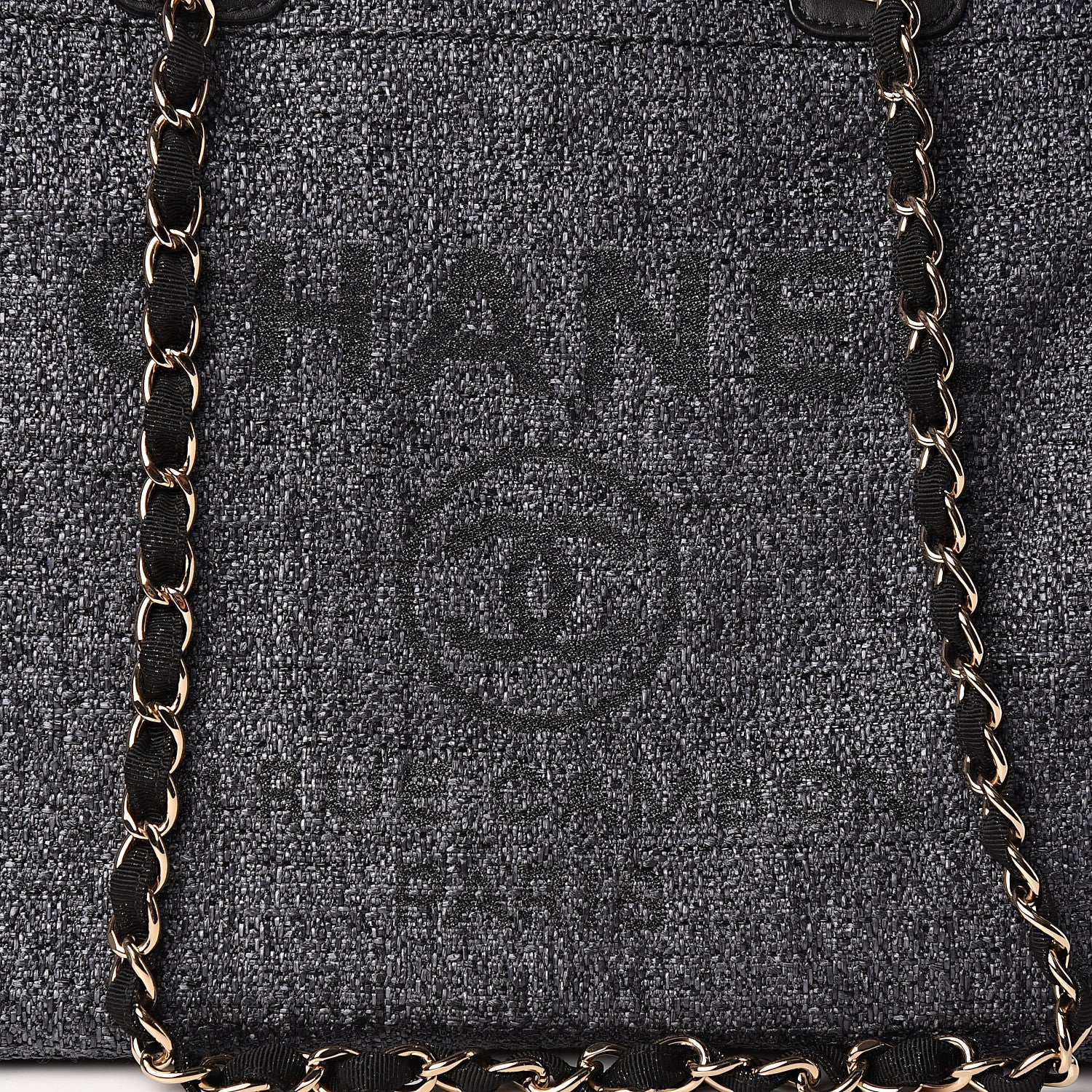 Chanel Canvas Medium Deauville Tote Charcoal 9 of 9