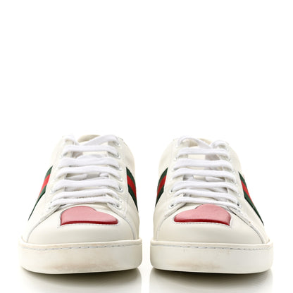 Gucci Calfskin Ayers Web Heart Embroidered Womens Ace Sneakers 39.5 White 2 of 8