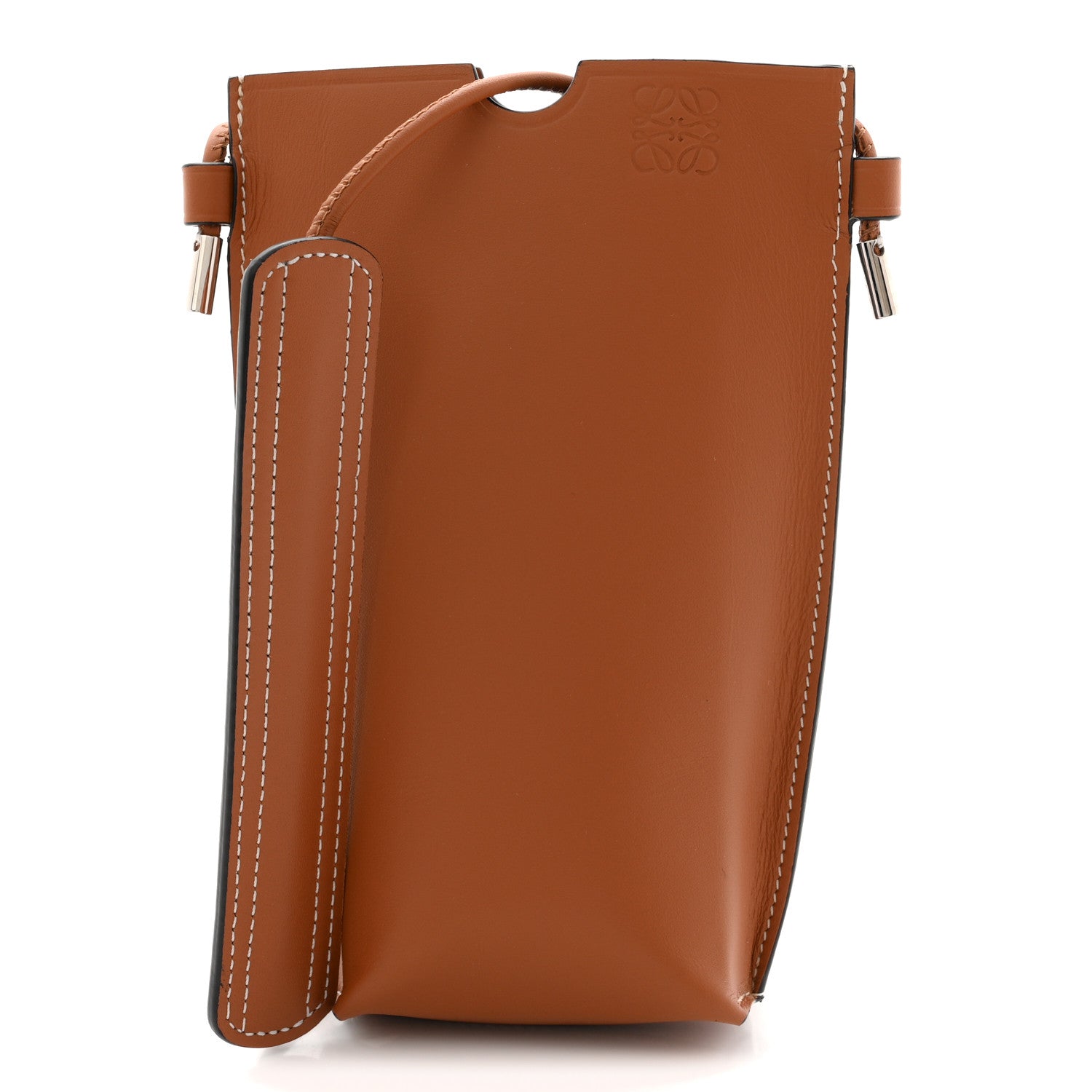 Loewe Smooth Calfskin Anagram Phone Pouch Tan 1 of 9