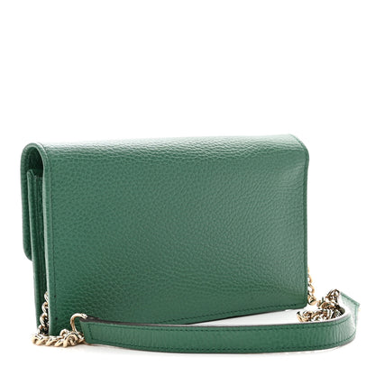 Gucci Dollar Calfskin Interlocking G Chain Wallet Emerald 3 of 9