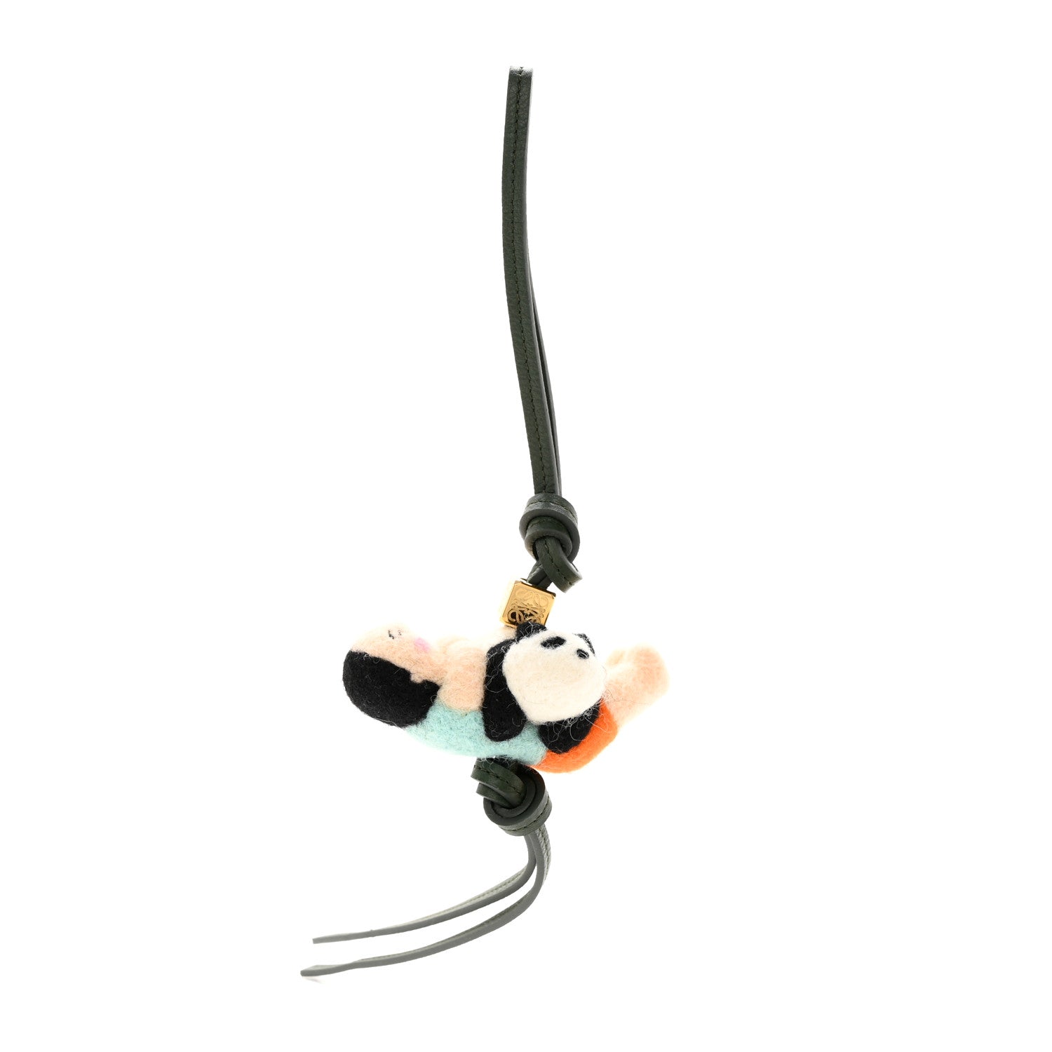Loewe X SUNA FUJITA Calfskin Felt Panda with Kid Charm Black 1 of 4