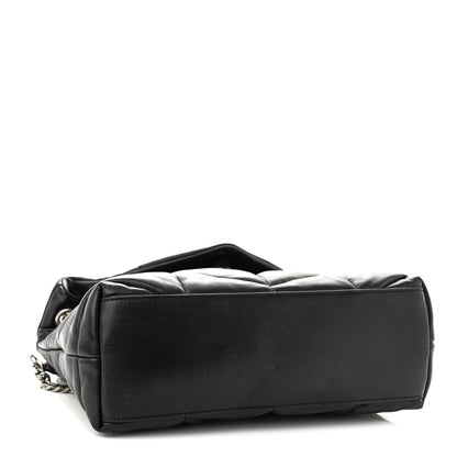 Saint Laurent Lambskin Quilted Small Loulou Puffer Monogram Chain Satchel Black 4 of 9