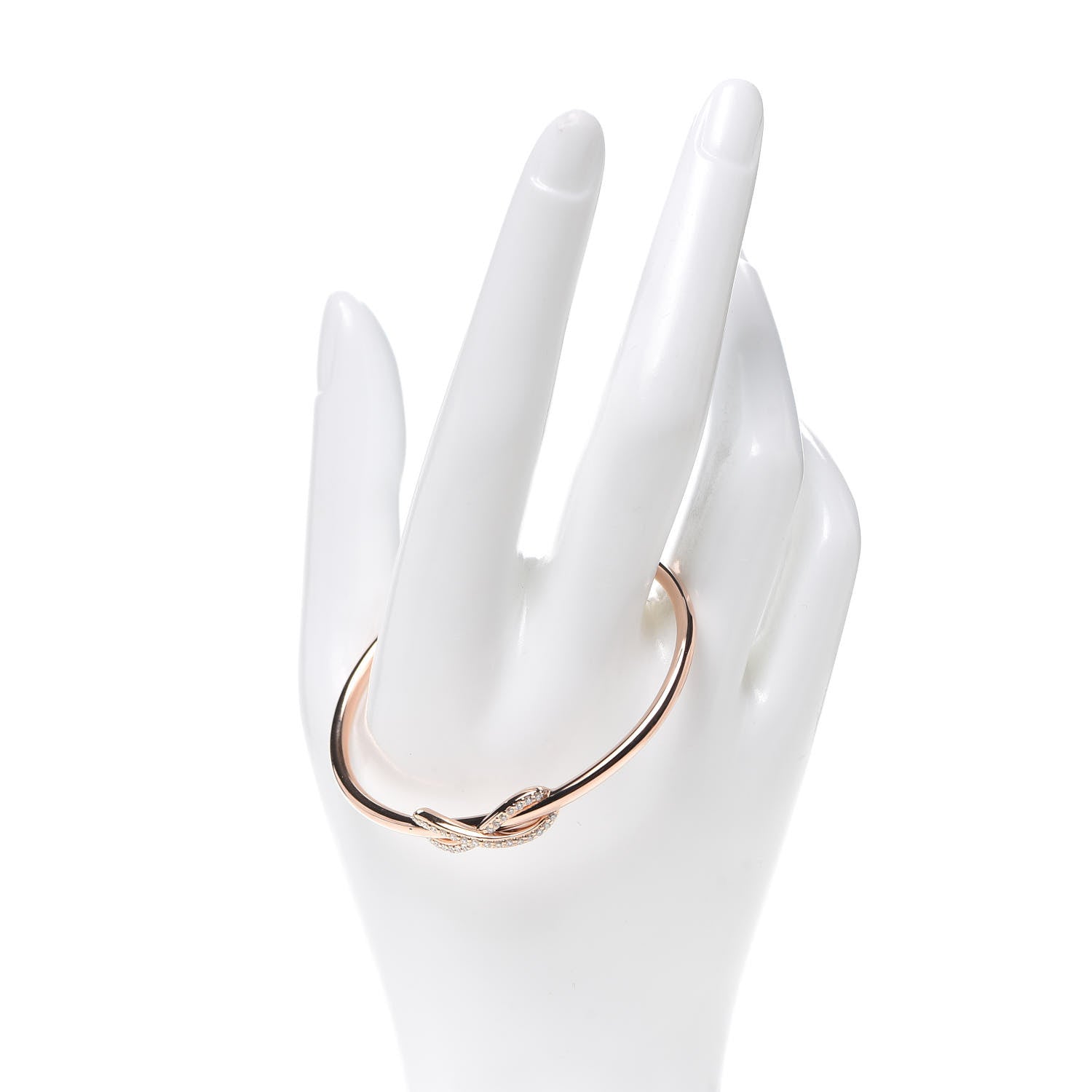Tiffany 18K Rose Gold Diamond Infinity Cuff Bracelet 2 of 5