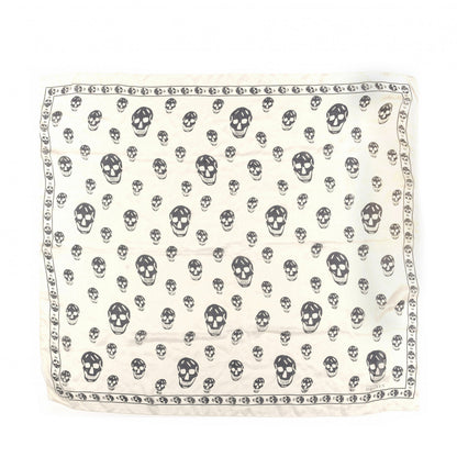 Alexander McQueen Silk Chiffon Skull Scarf Ivory Black 2 of 5