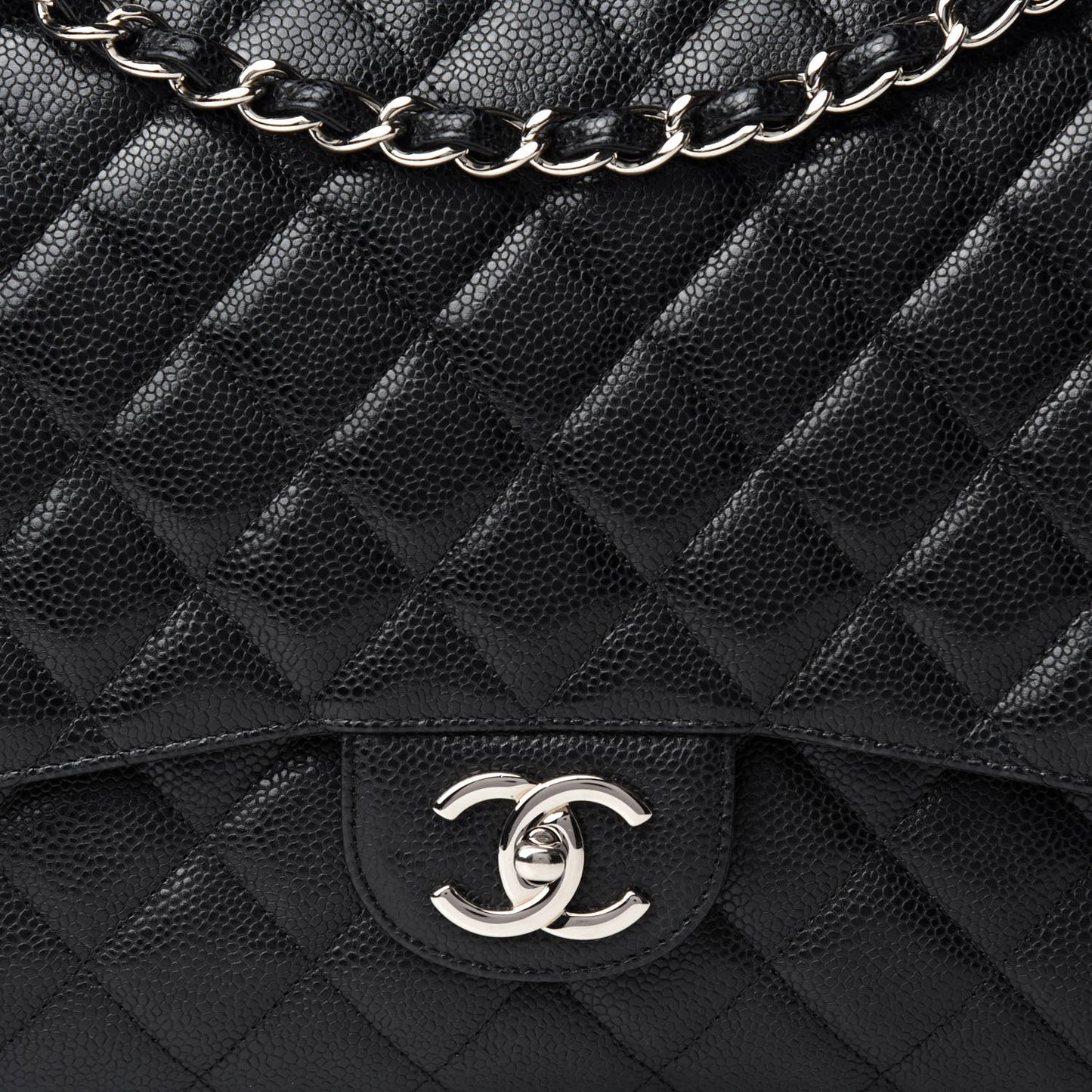 Caviar Quilted Maxi Double Flap Black