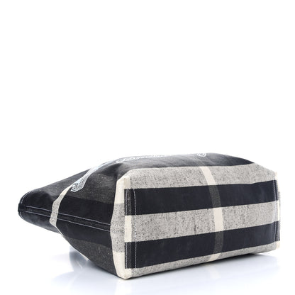 Burberry Coated Canvas Mega Check Medium Doodle Tote Black White 4 of 8