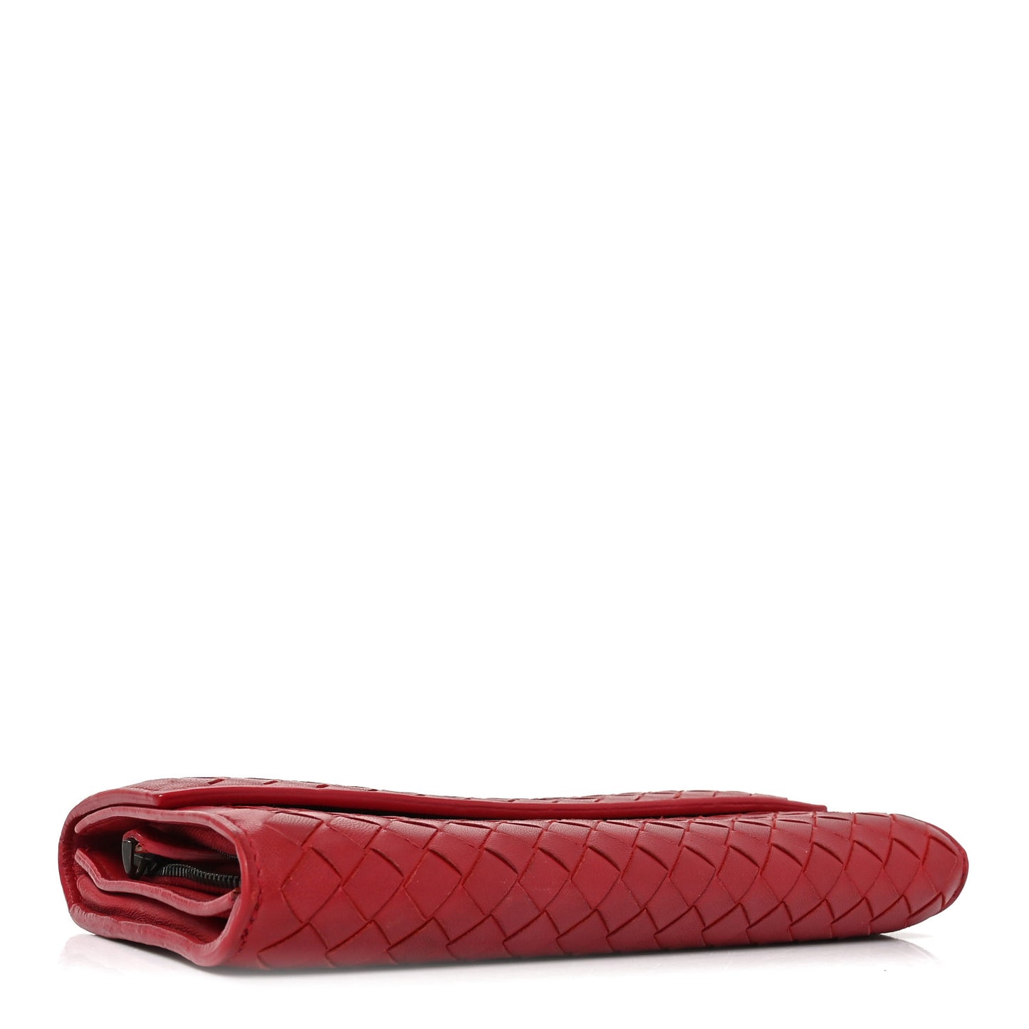 Nappa Intrecciato Continental Flap Wallet Cassis
