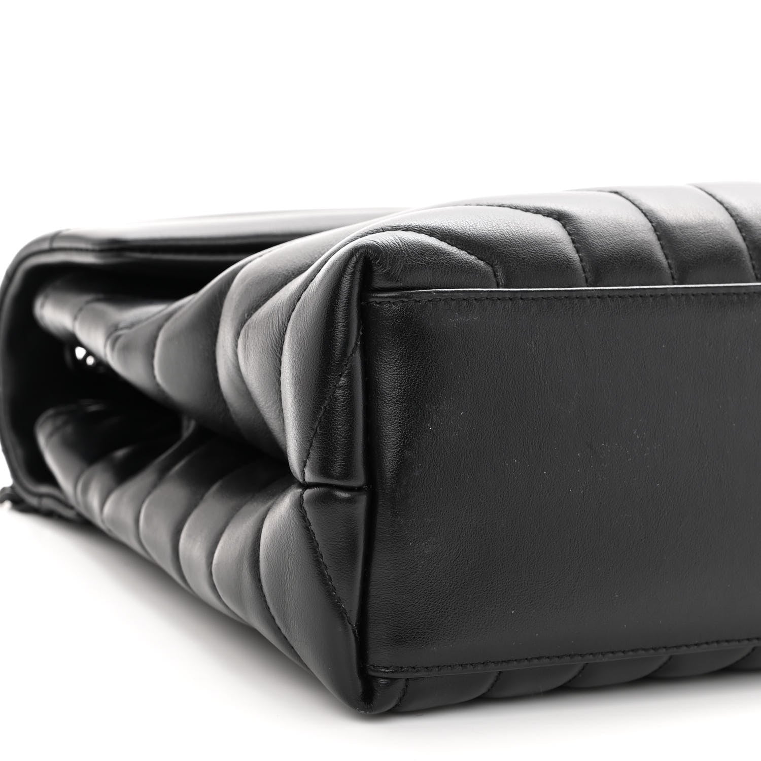 Saint Laurent Calfskin Y Quilted Monogram Monochrome Medium Loulou Chain Satchel Black 8 of 9