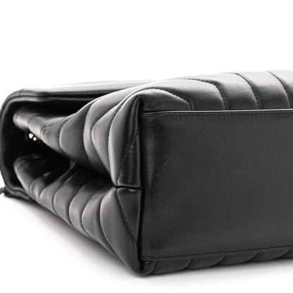 Saint Laurent Calfskin Y Quilted Monogram Monochrome Medium Loulou Chain Satchel Black 8 of 9