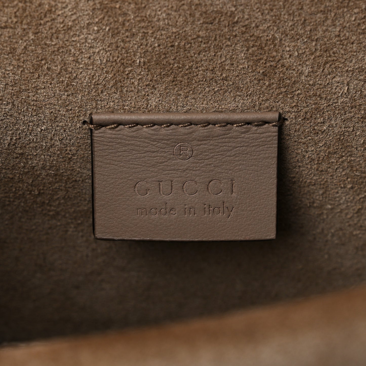 GG Supreme Monogram Suede Crystal Small Dionysus Shoulder Bag Beige Ebony Taupe
