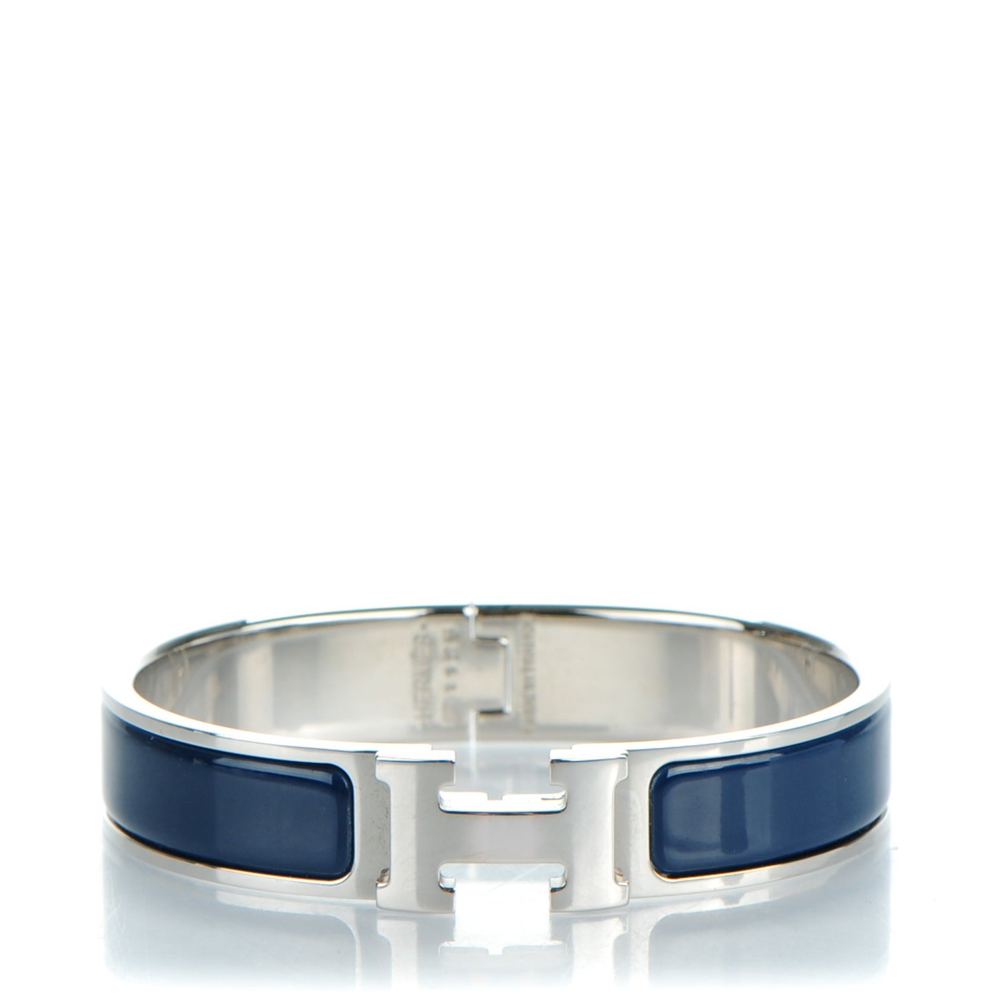 Narrow Enamel Clic Clac H Bracelet PM Bleu Biarritz