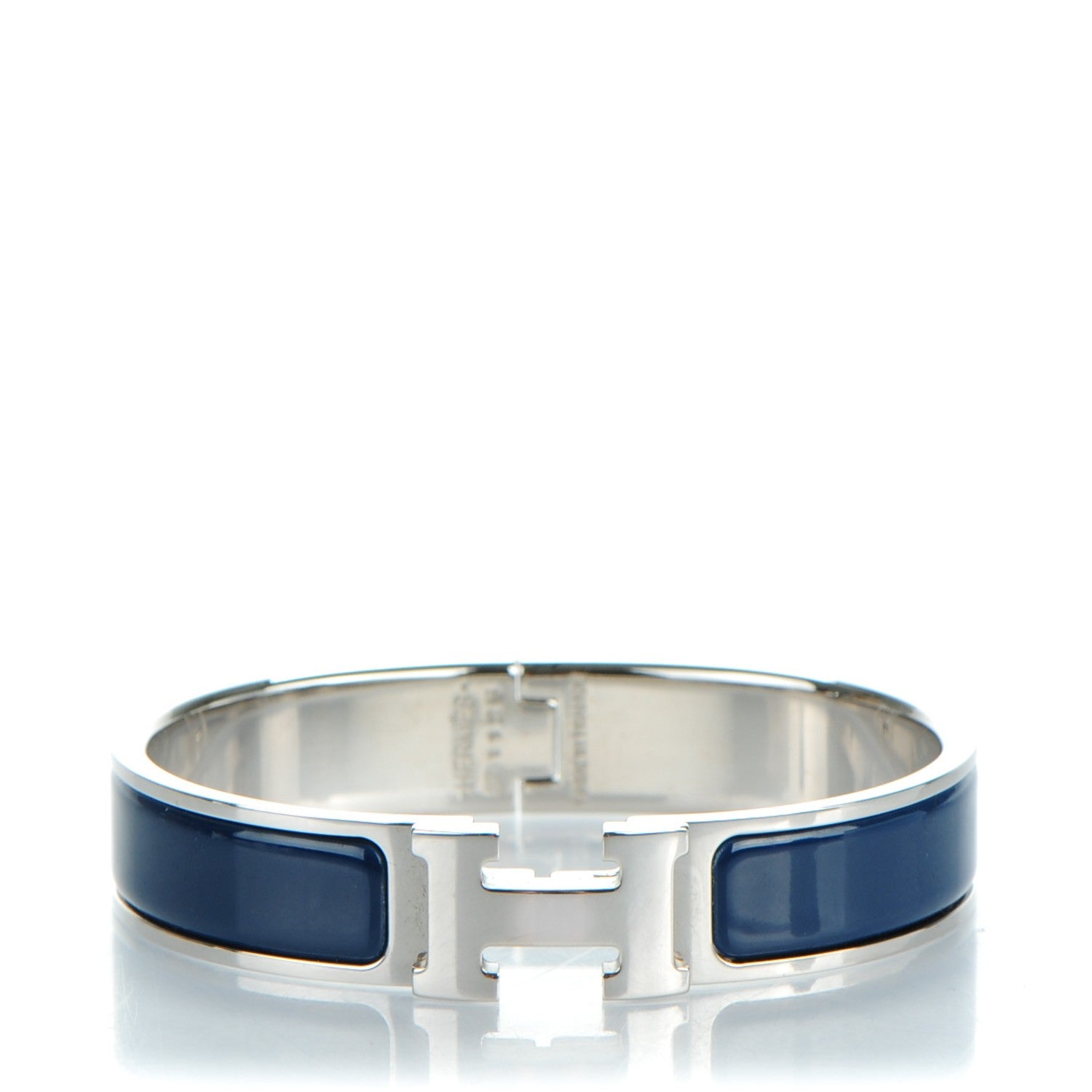 Hermes Narrow Enamel Clic Clac H Bracelet PM Bleu Biarritz 1 of 6