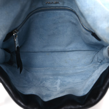 Prada Glace Calf Etiquette Flap Black Astrale 5 of 9