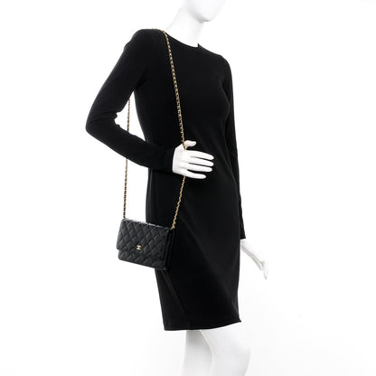 Chanel Caviar Quilted Wallet On Chain WOC Black 2 of 9