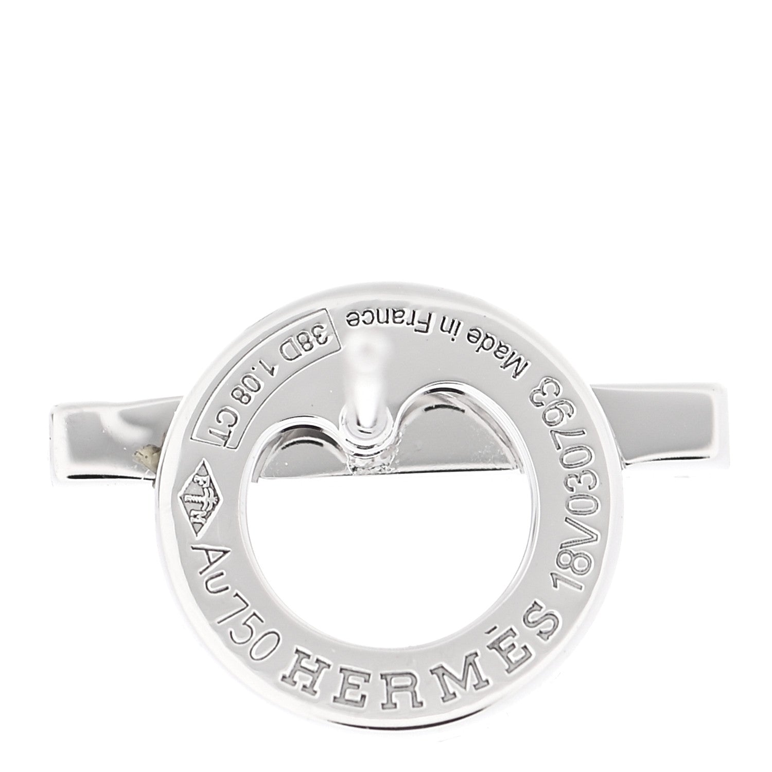 Hermes 18K White Gold Diamond Finesse Earrings 4 of 6