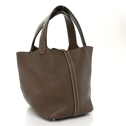 Hermes Taurillon Clemence Picotin Lock 18 PM Etoupe 3 of 10