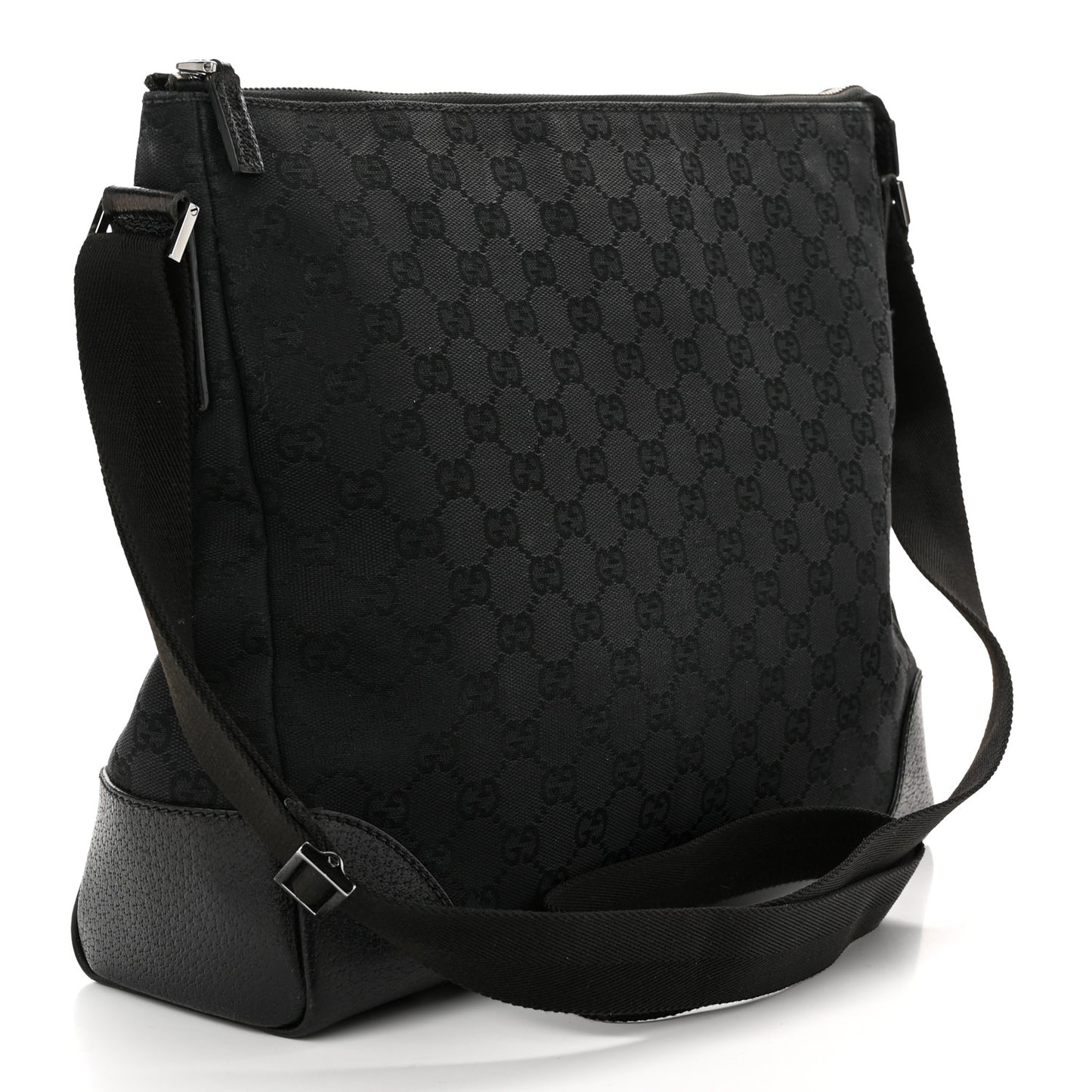 Monogram Flat Messenger Bag Black