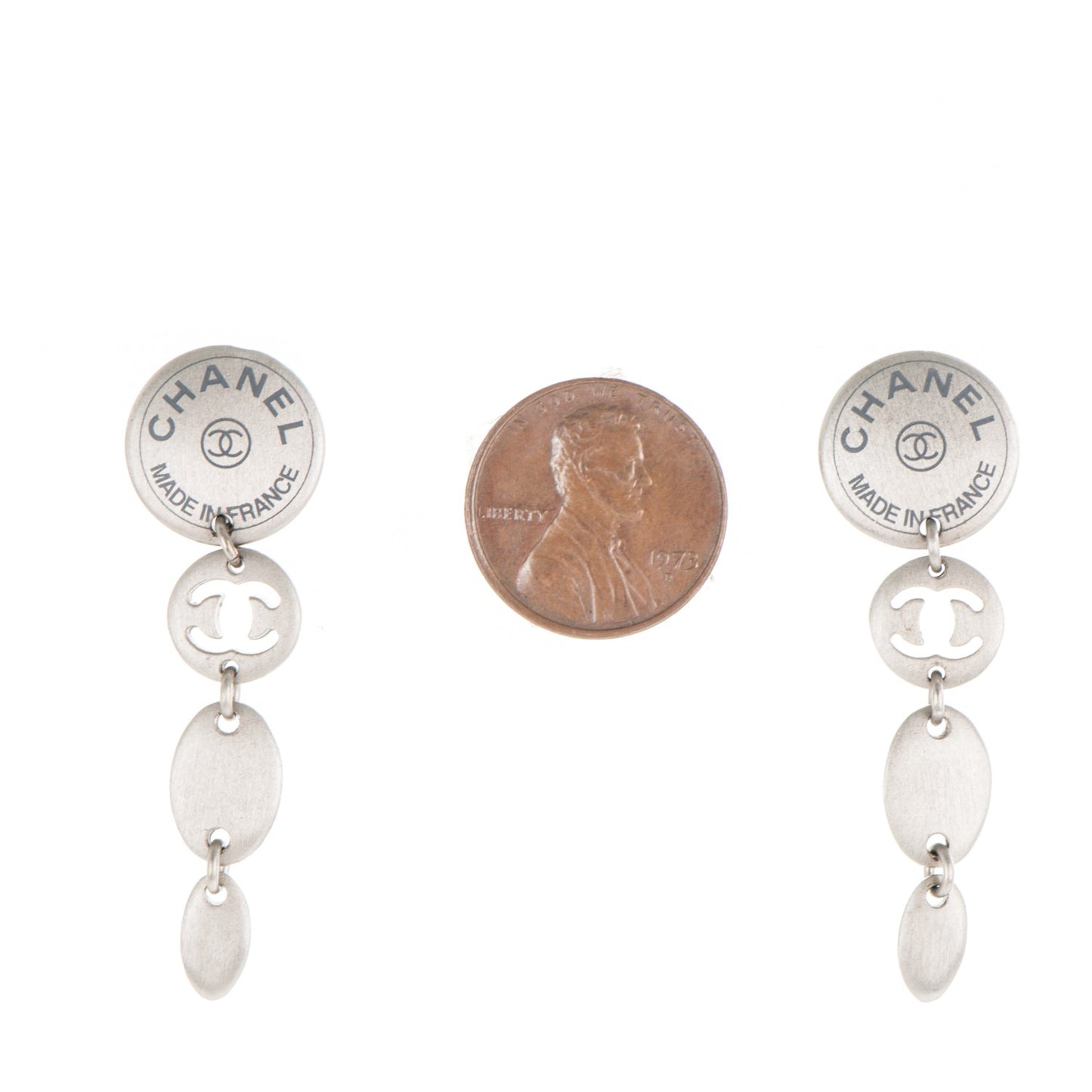 CC Drop Earrings Silver