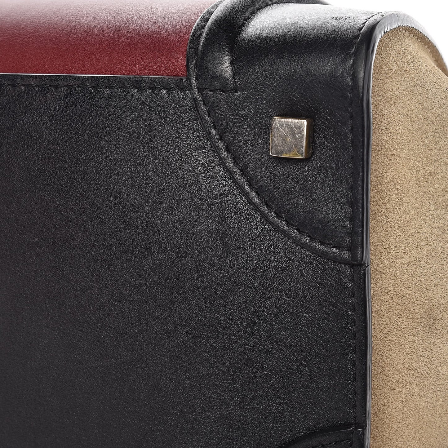 Smooth Calfskin Suede Mini Tri-Color Luggage Rust