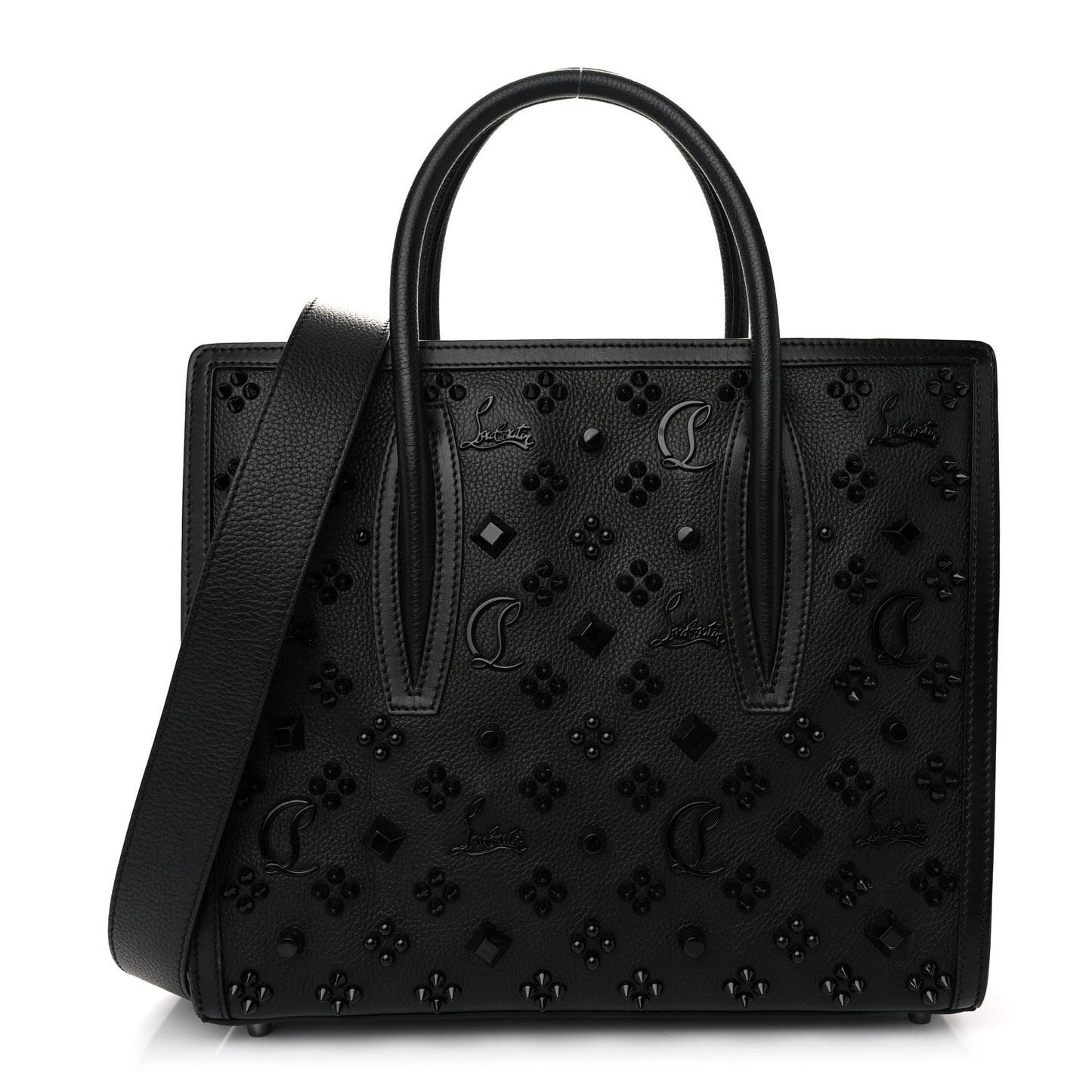 Calfskin Spikes Loubinthesky Medium Paloma Black